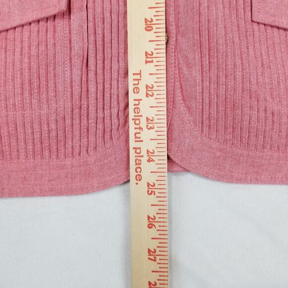 Draper's & Damon's Jacket Womens Large Pink Pintuck Button 3/4 Sleeve Pockets - Picture 11 of 11